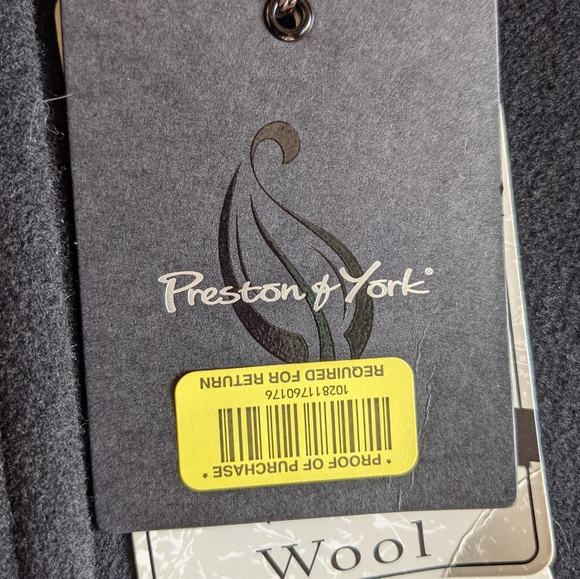 NWT Black Preston York Women's Coat Sz 12 Wool Blend Knee Length Single Breast. - Picture 4 of 10